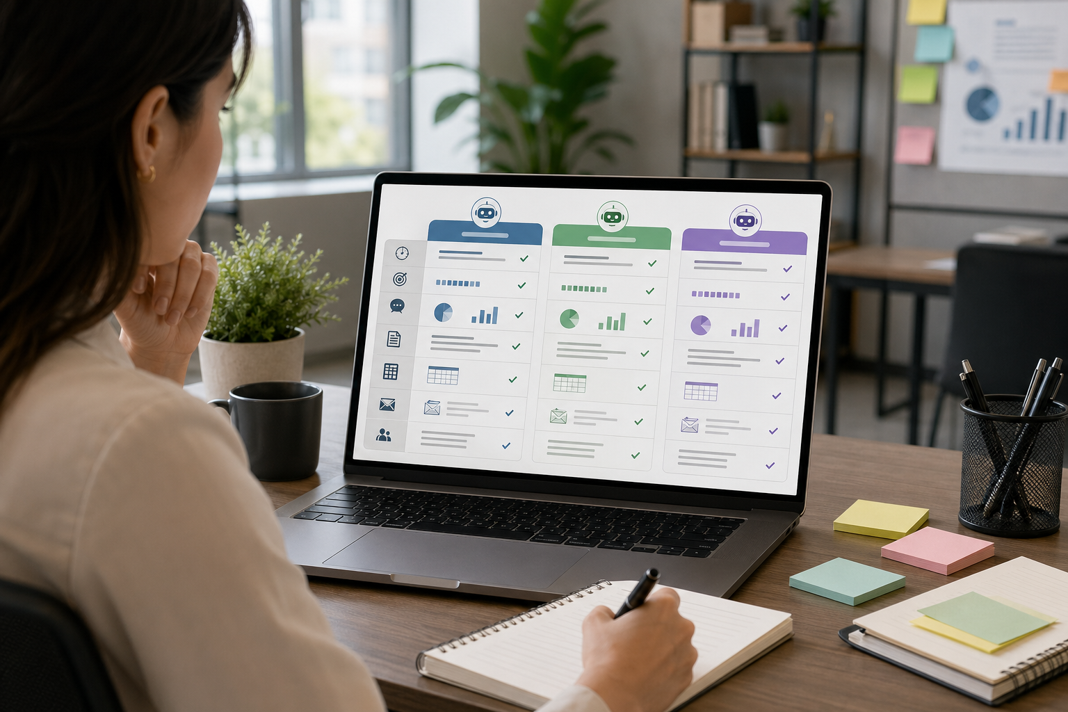 How to Compare ChatGPT, Claude, and Gemini for Office Work 관련 AI 일러스트
