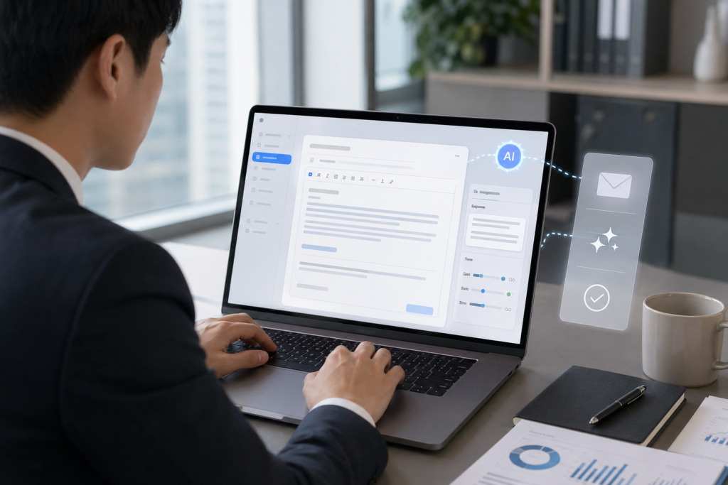 메일 초안을 빠르게 만드는 AI 사용법 관련 AI 일러스트